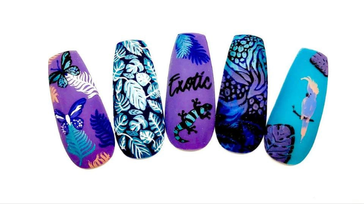 Welcome to the magical paradise of nail art with enchanted tropics!