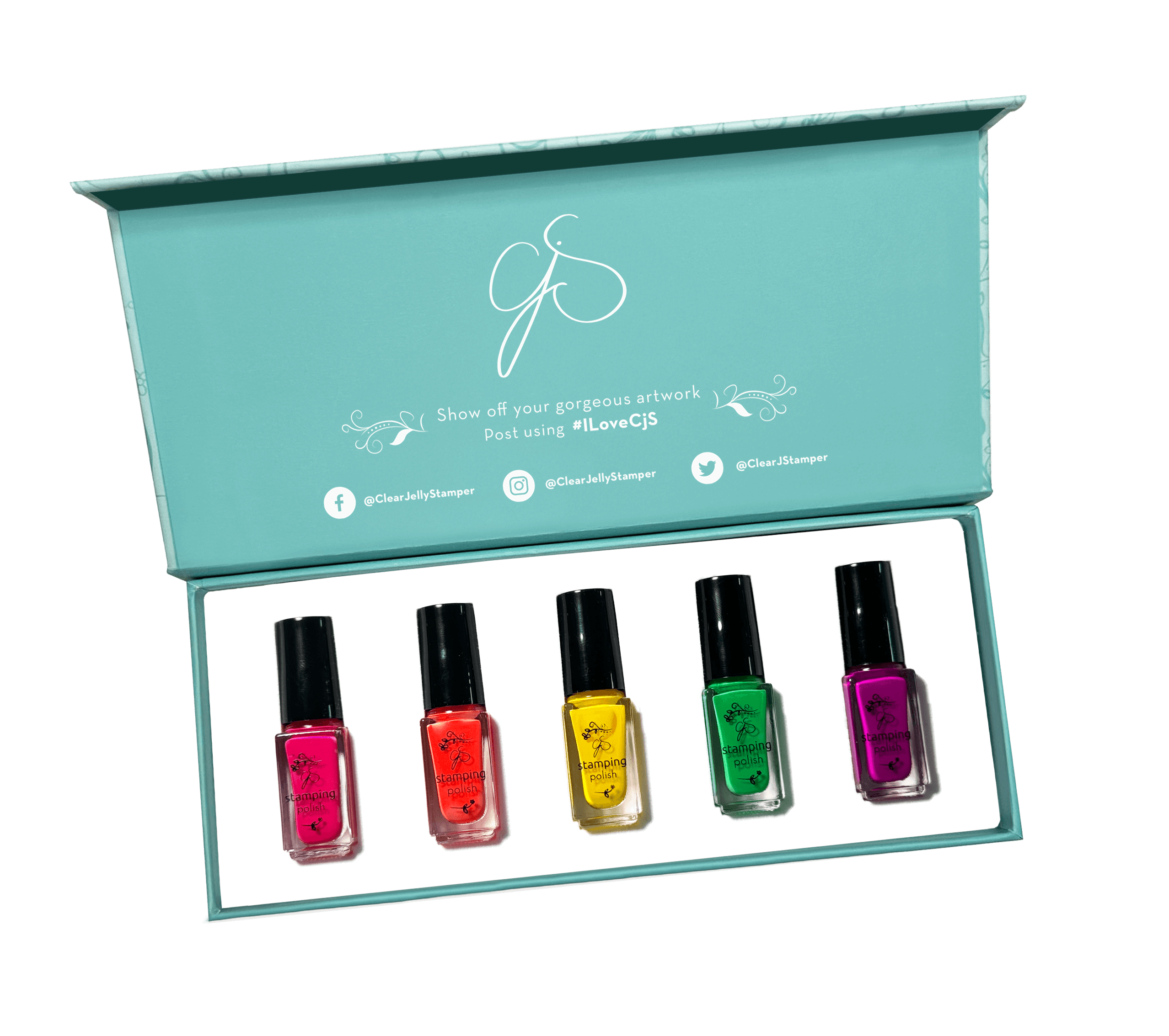 nail-stamping-polish-kit-5-piece-neon-colors-hyper-pigmented-cream-opaque-5ml-cruelty-free