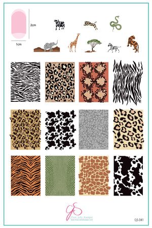 layered-nail-art-stamping-plate-inspo-card-with-animal-prints-of-zebra-snake-cow-cheetah-elephant-tiger-and-giraffe
