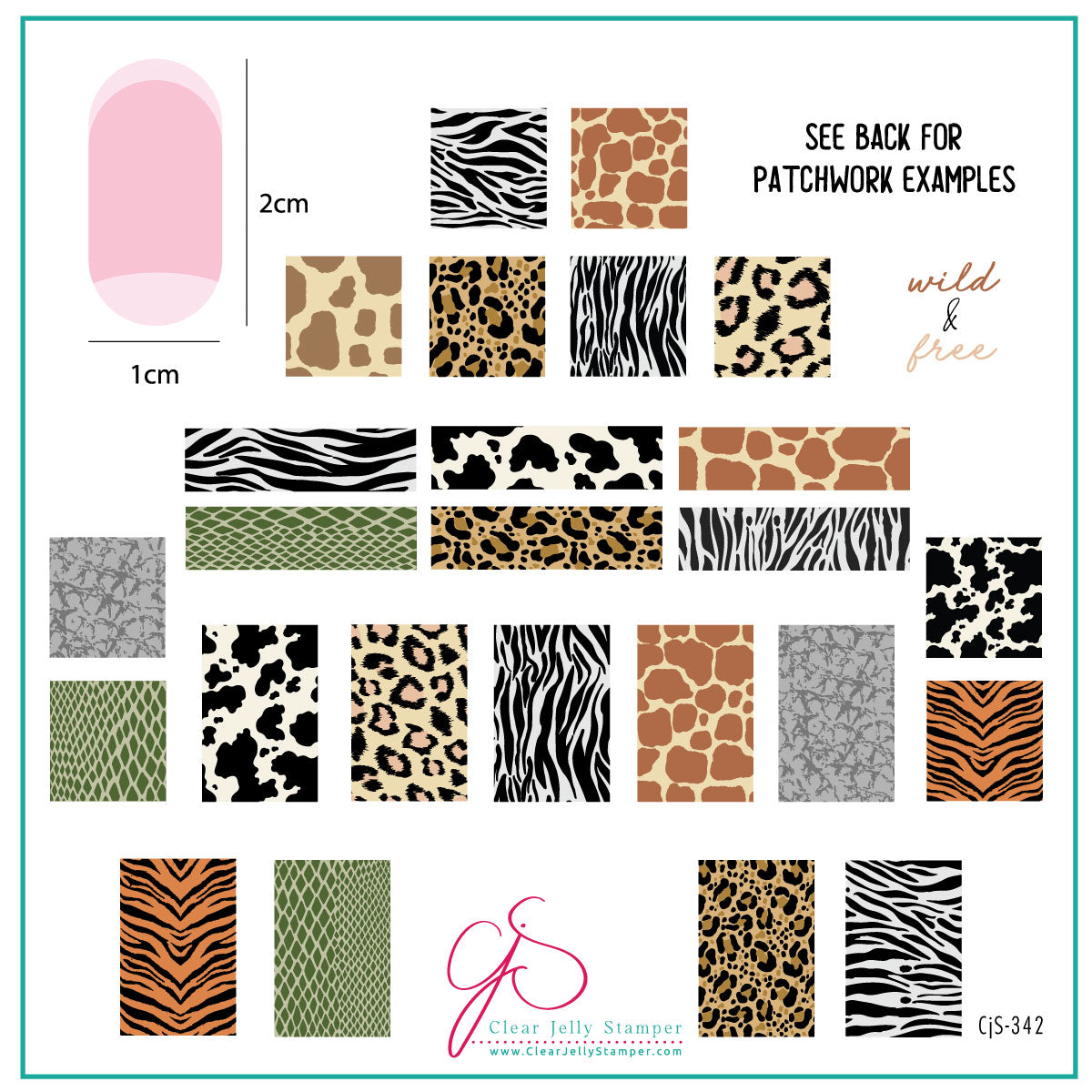 layered-nail-art-stamping-plate-inspo-card-with-animal-print-patchworks-of-zebra-snake-cow-cheetah-elephant-tiger-and-words-for-nail-art