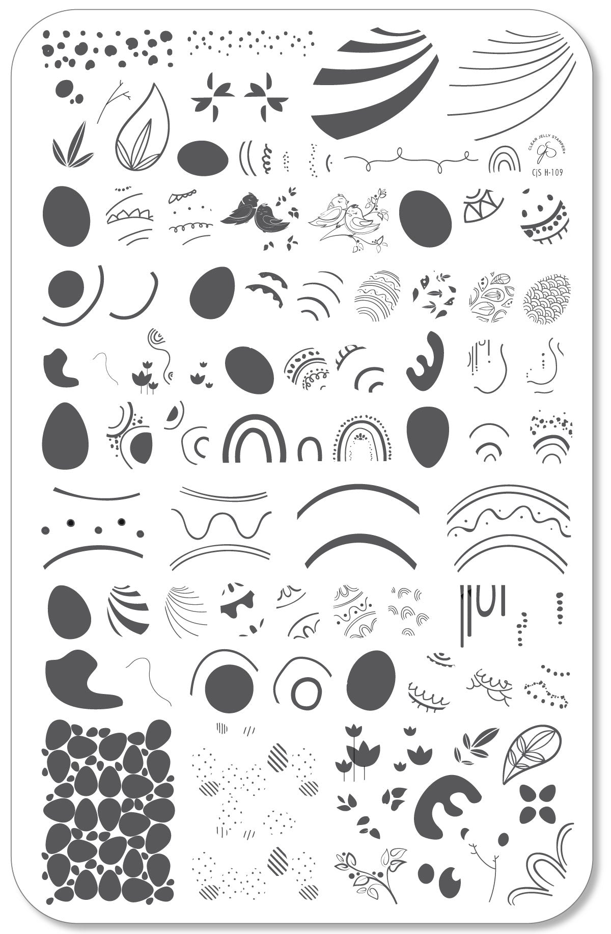 EGGstatic (CjSH-109) Steel Nail Art Layered Stamping Plate