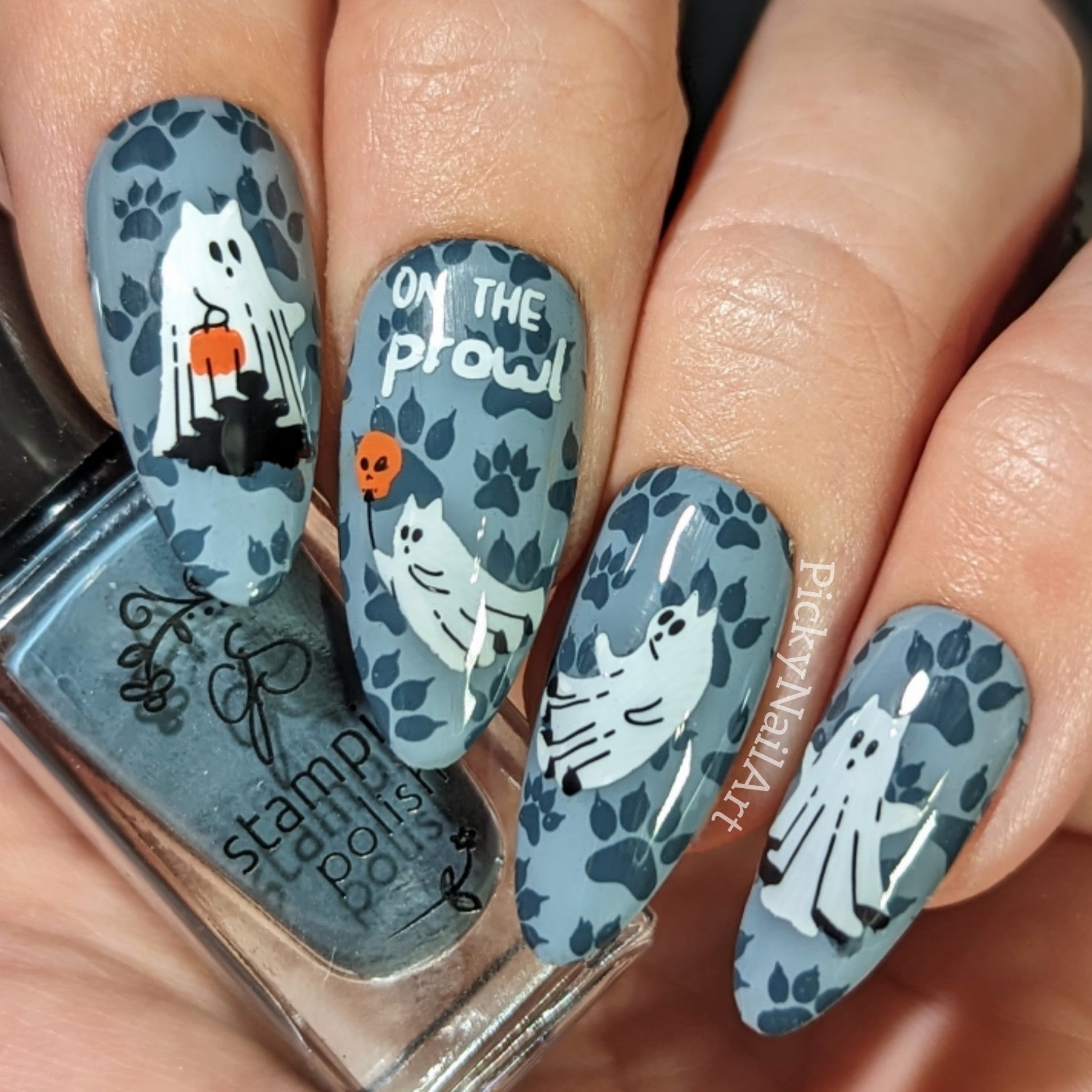 Cat-O-Ween (CjSH-96) Steel Nail Art Layered Stamping Plate