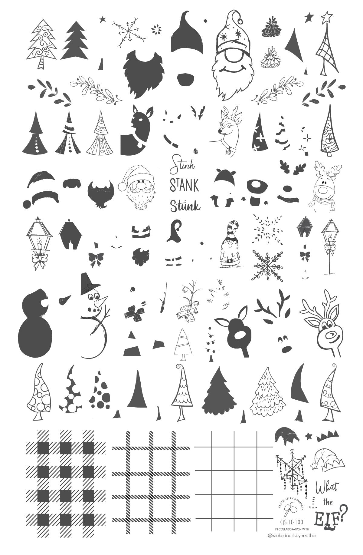 What the Elf? (CjSLC-100) Steel Nail Art Layered Stamping Plate