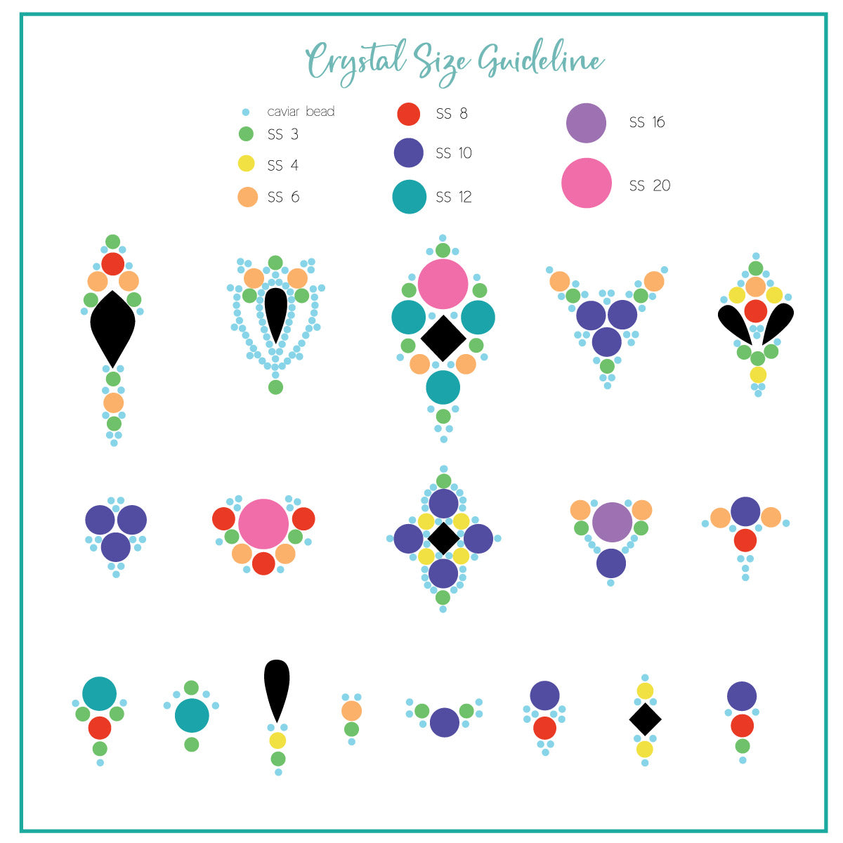 Celina Ryden - Crystal Application (CjSLC-98) Steel Nail Art Layered Stamping Plate