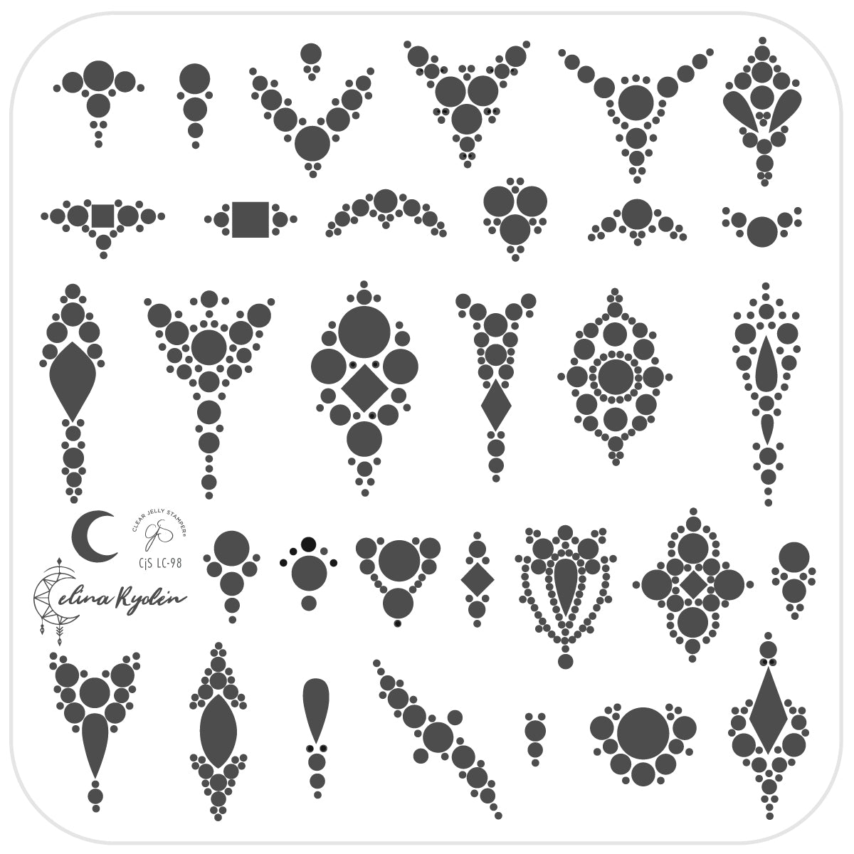 Celina Ryden - Crystal Application (CjSLC-98) Steel Nail Art Layered Stamping Plate