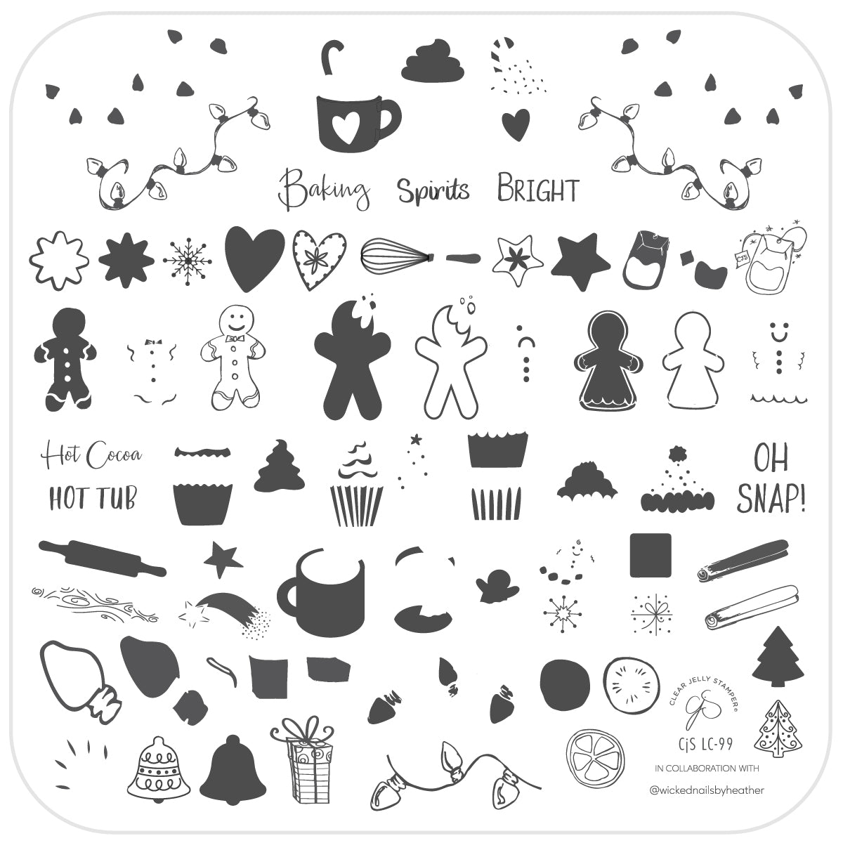 Baking Spirits Bright (CjSLC-99) Steel Nail Art Layered Stamping Plate