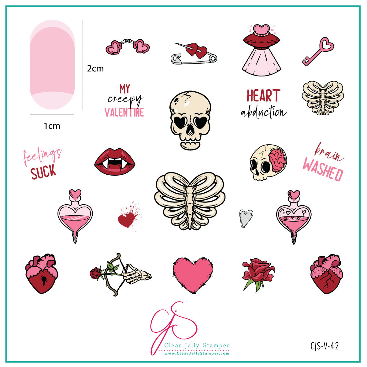 My Creepy Valentine (CjSV-42) Steel Layered Nail Art Stamping Plate