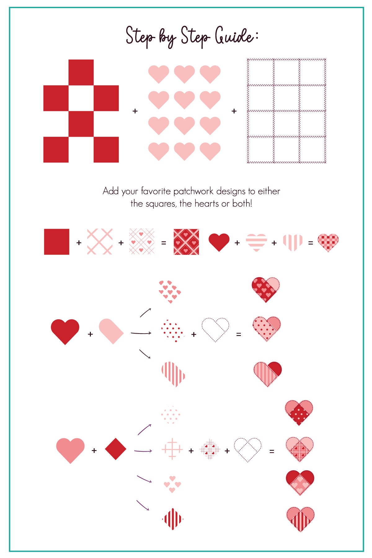 Patchwork Valentine (CjSV-48) Steel Nail Art Stamping Plate