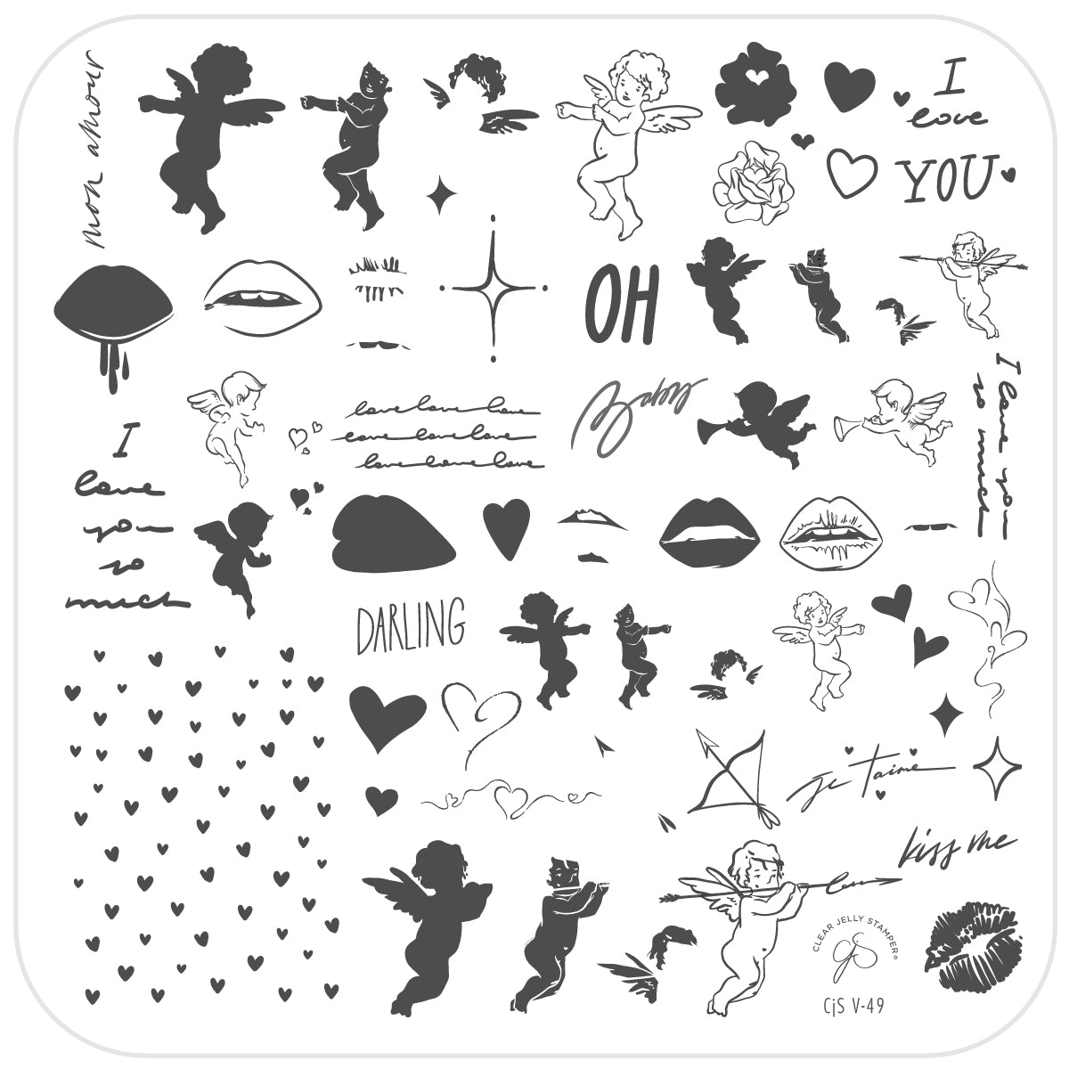 Oh Darling (CjSV-49) Steel Nail Art Stamping Plate