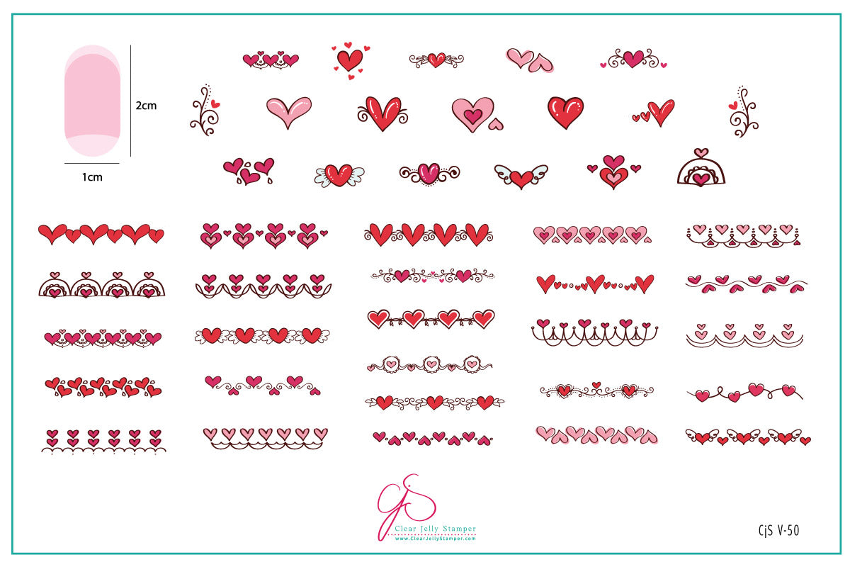 Love Connection (CjSV-50) Steel Nail Art Stamping Plate