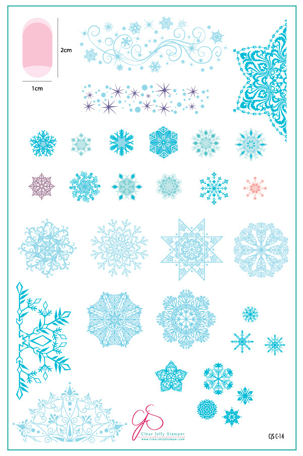 Diamonds in Ice (CjSC-14) - Steel Nail Art Stamping Plate