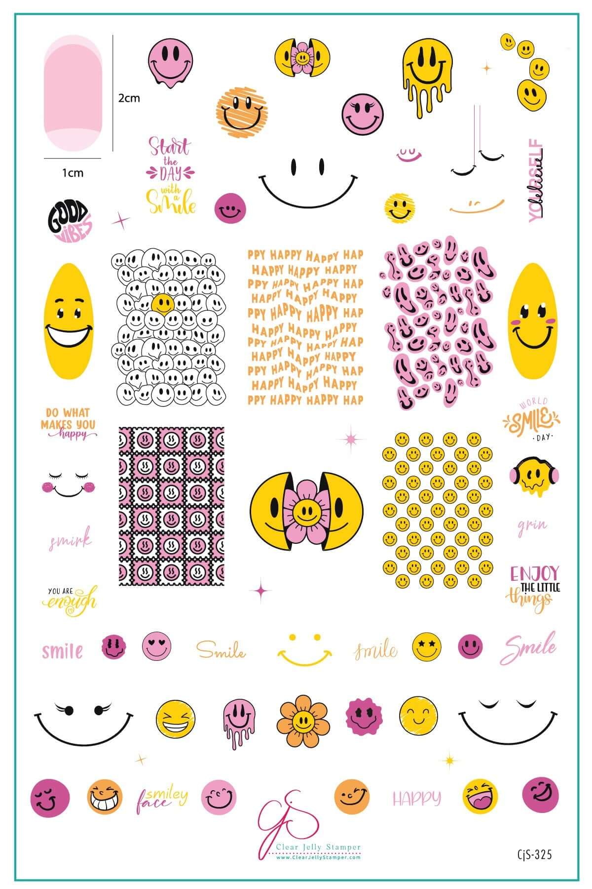 layered-nail-art-inspo-card-with-colorful-smile-and-smiley-face-designs-and-words-for-nail-art