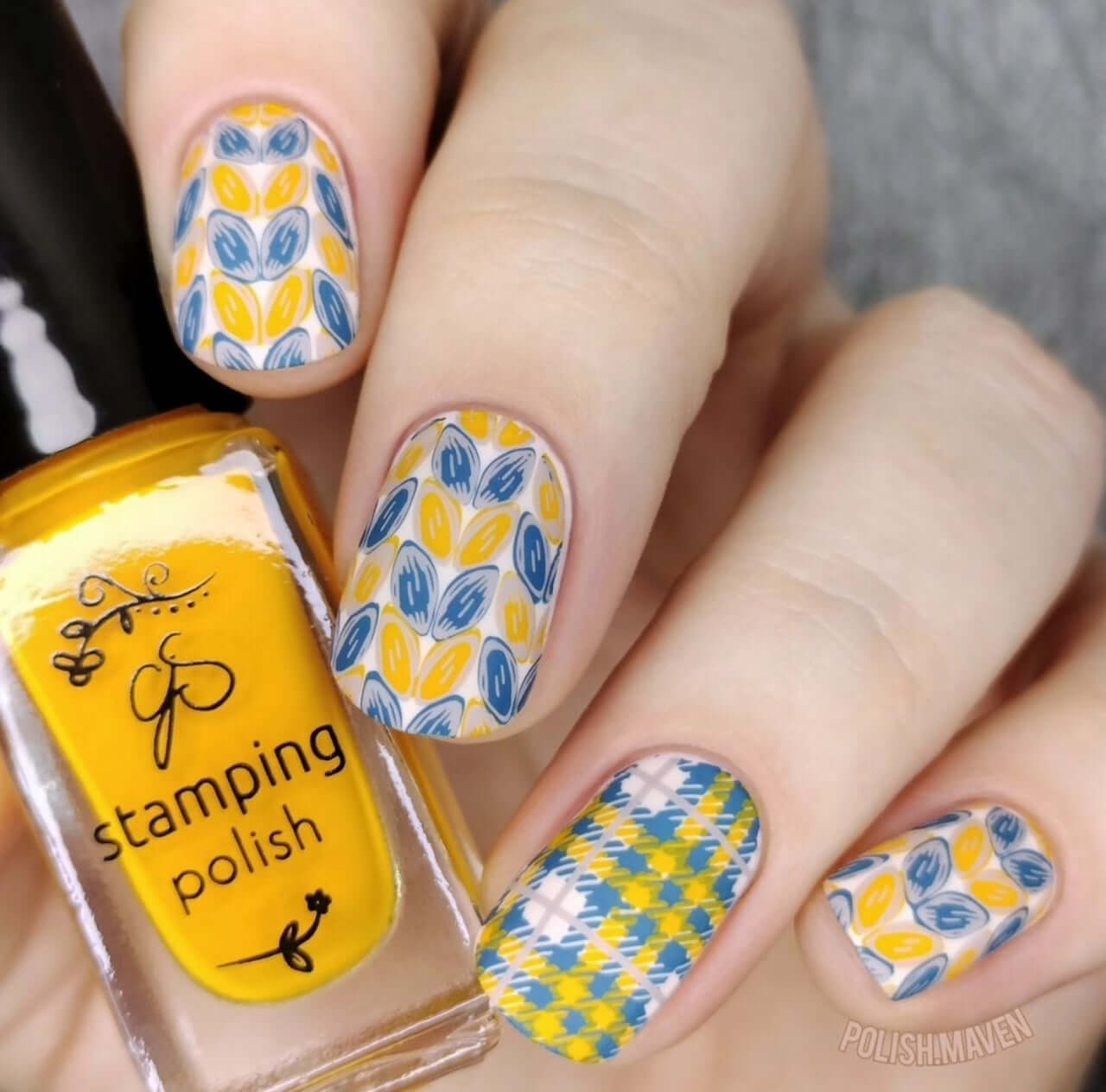 bright-manicure-showing-nail-art-designs-of-plaid-and-weave-patterns