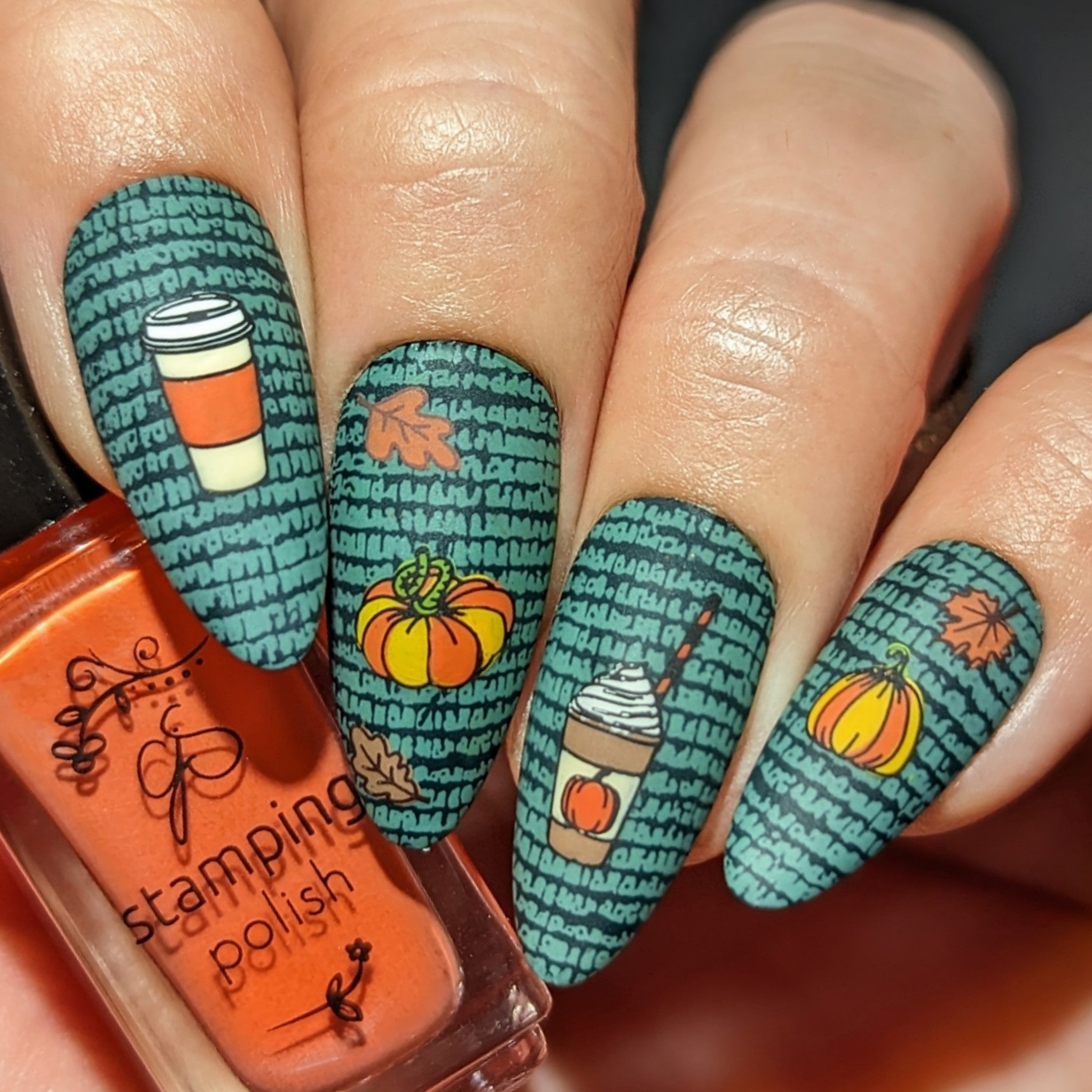 Autumn Skies, Pumpkin Pies (CjSH-101) Steel Nail Art Layered Stamping Plate