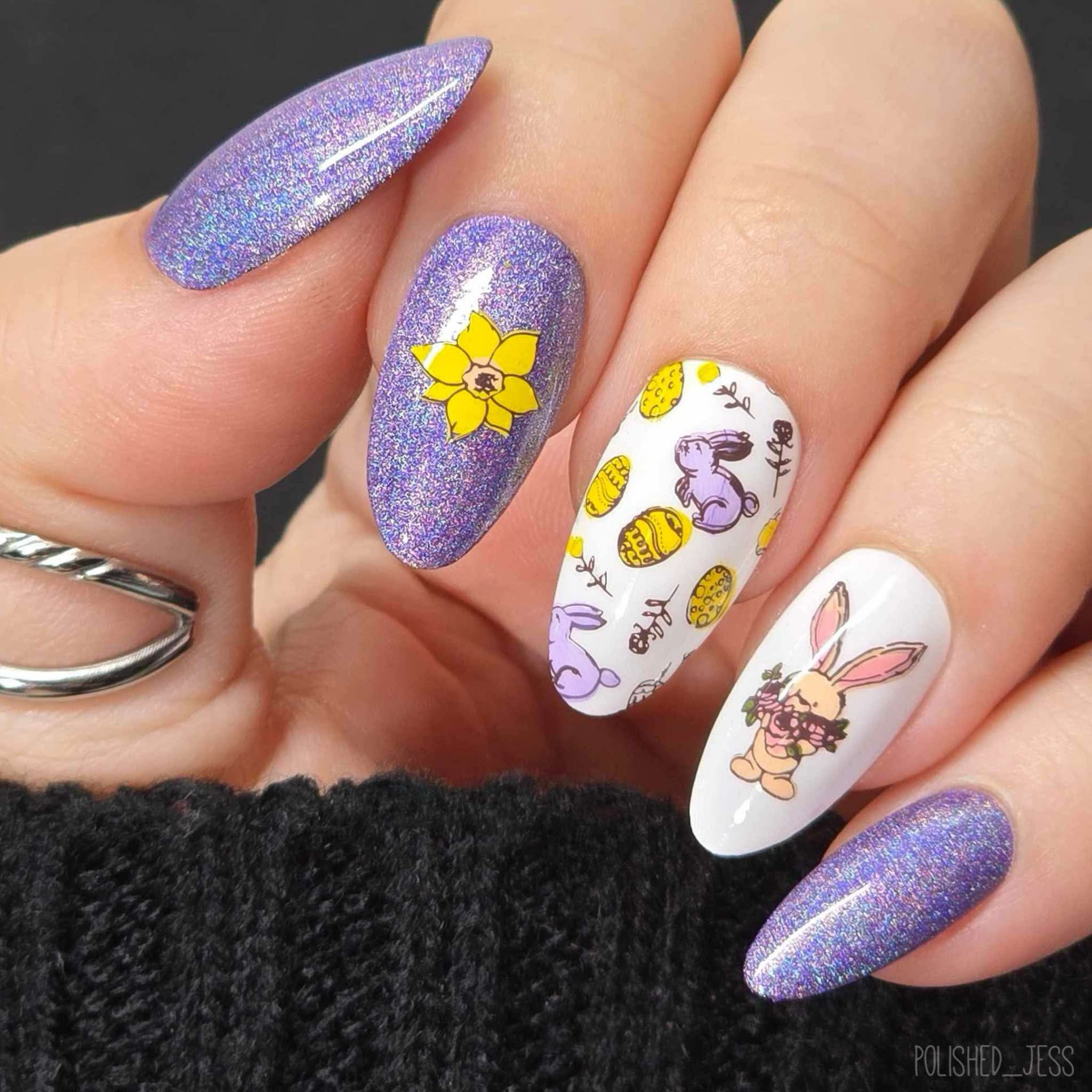 Cartoony Easter (CjSH-52) Steel Nail Art Layered Stamping Plate