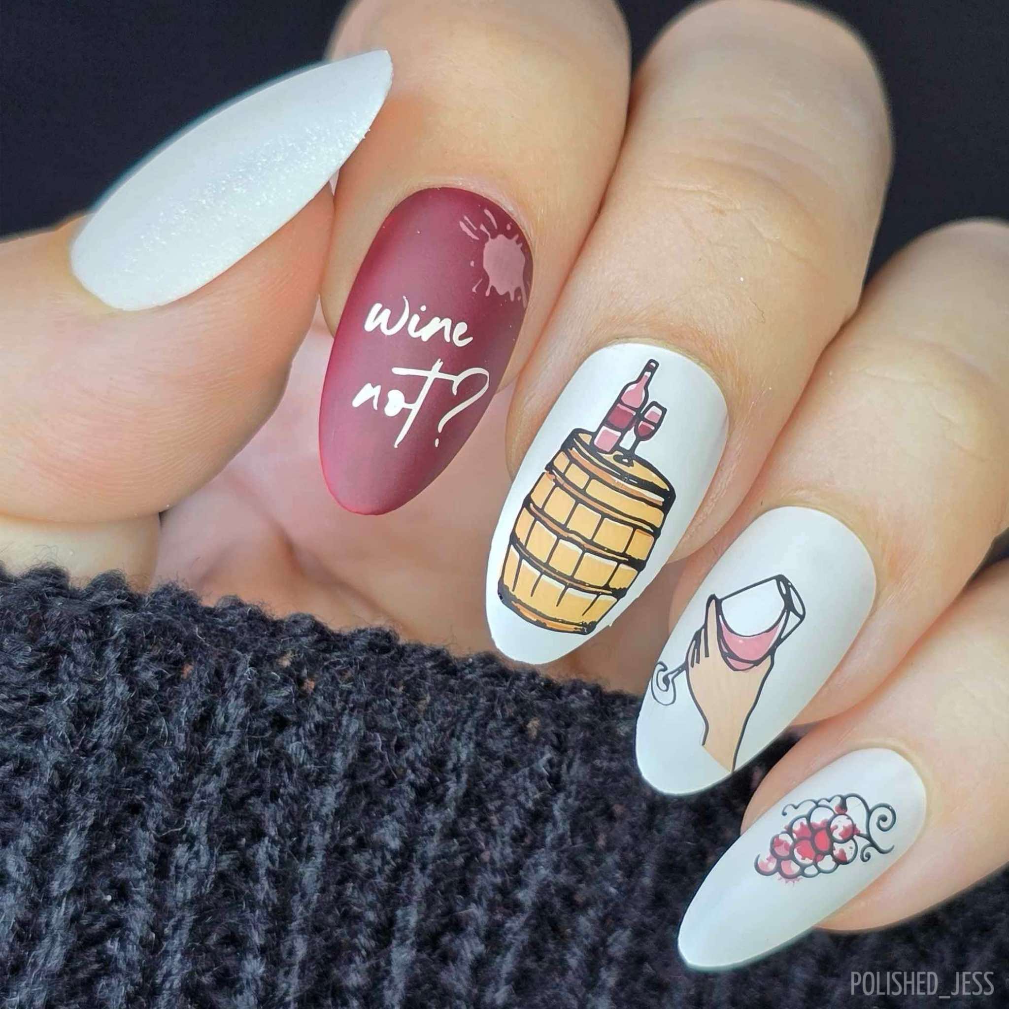 stunning-manicure-with-nail-art-designs-of-a-wine-glass-grapes-and-the-words-wine-not?