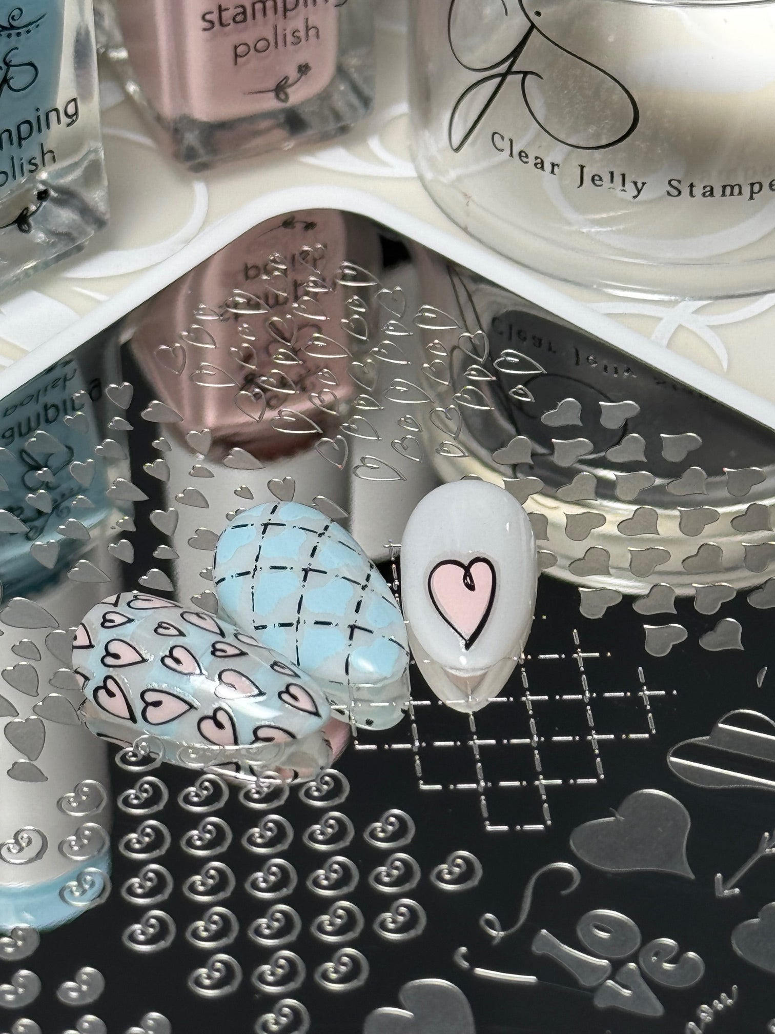 Endless Hearts (CjSLE-12) Nail Art Layered Stamping Plate