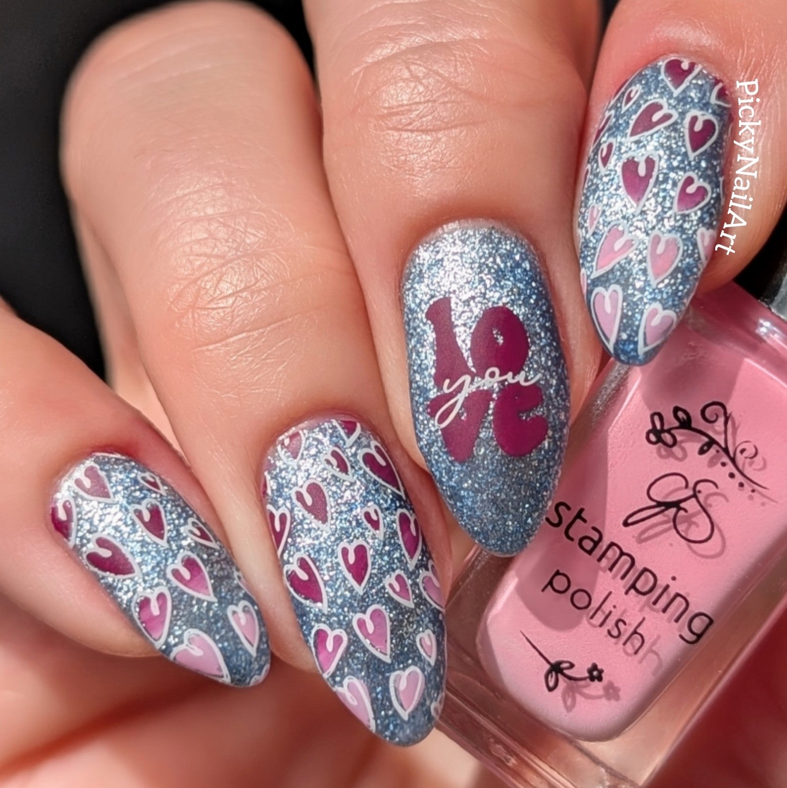 Endless Hearts (CjSLE-12) Nail Art Layered Stamping Plate