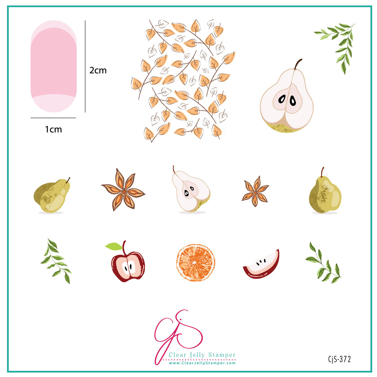 layered-nail-art-stamping-plate-inspo-card-with-colorful-designs-of-apples-pears-star-anise-ad-autmn-leaves