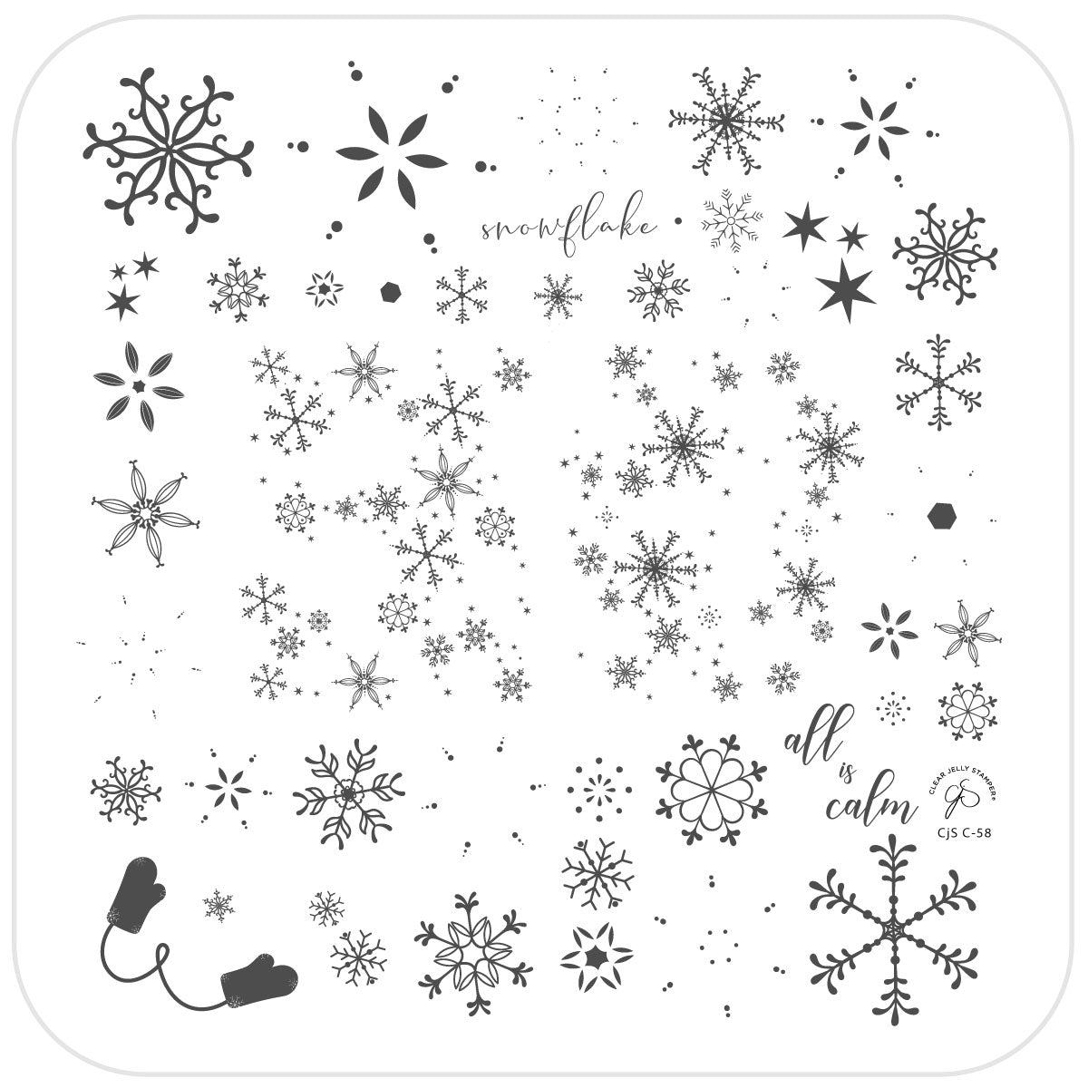 All Is Calm (CjSC-58) Steel Nail Art Stamping Plate