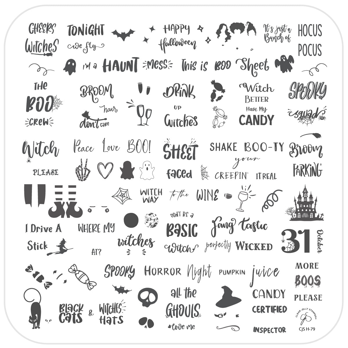 Boo Crew (CjS-H-79) Steel Nail Art Layered Stamping Plate