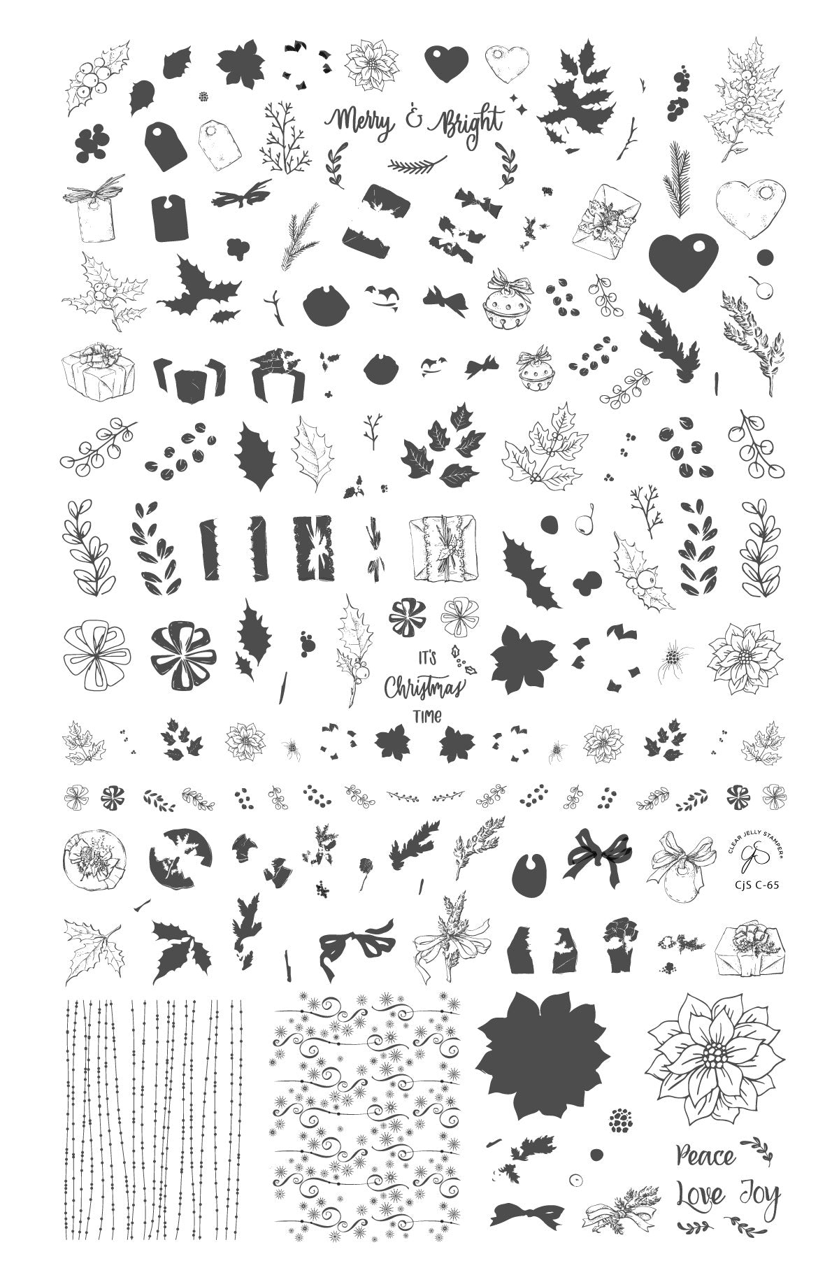 Christmas Gifts & Greens (CjSC-65) Steel Nail Art Stamping Plate