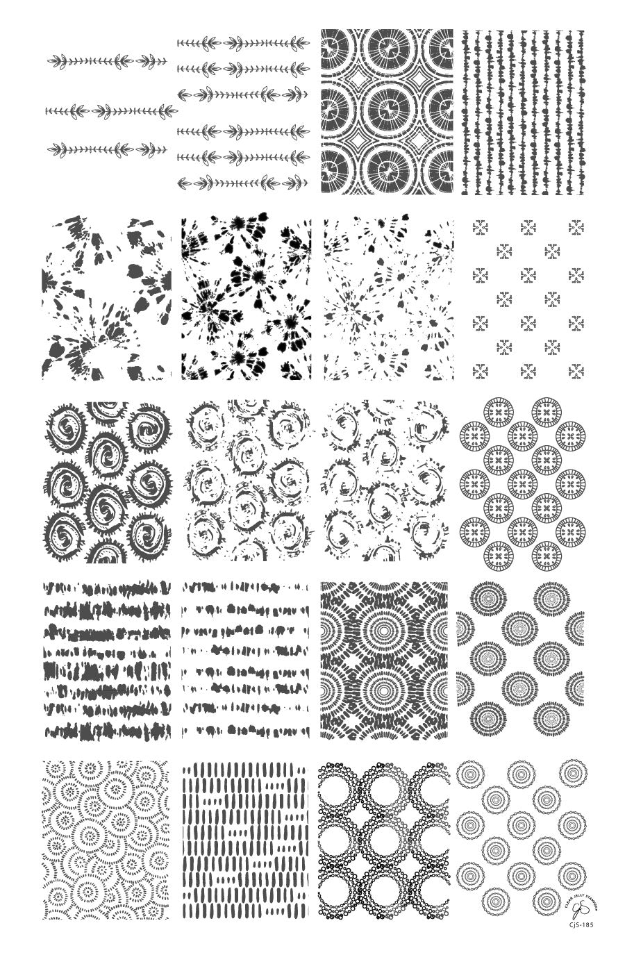 Textiles Series - 1 (CjS-185) Steel Stamping Plate 14 x 9 Clear Jelly Stamper 