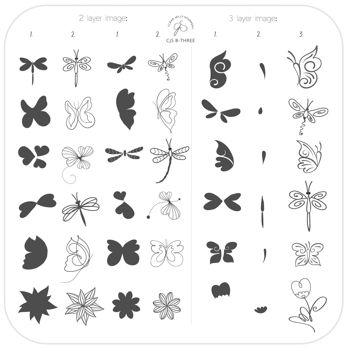 Beginner Edition (CjS-B-THREE) Steel Nail Art Stamping Plate