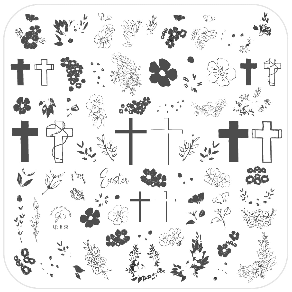 Easter Floral (CjSH-88) Steel Nail Art Layered Stamping Plate