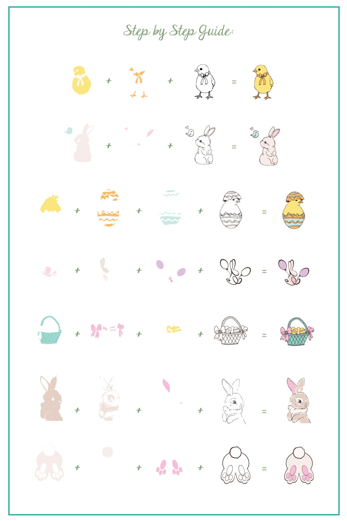 Bunny & Friends (CjSH-89) Steel Nail Art Layered Stamping Plate