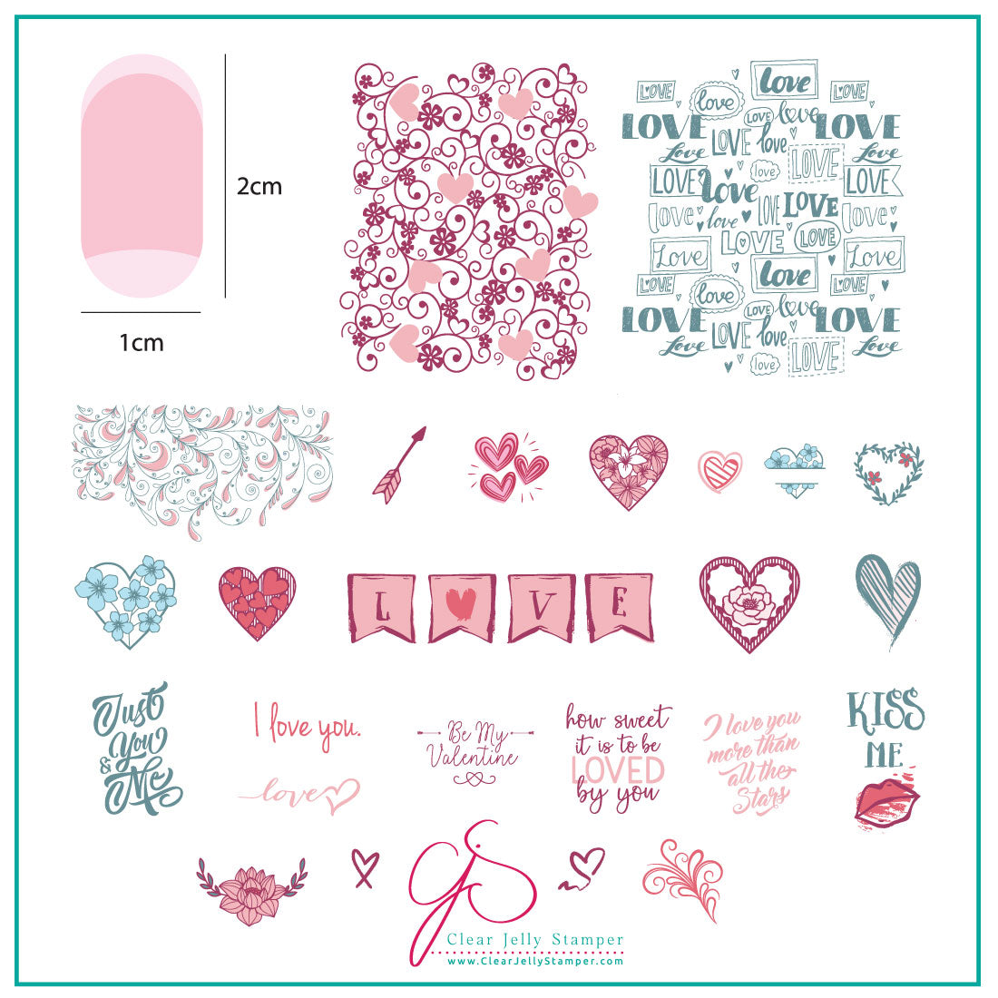 How Sweet it is to be Loved by You (CjSV-28) Steel Stamping Plate 8 x 8 Clear Jelly Stamper Plate 