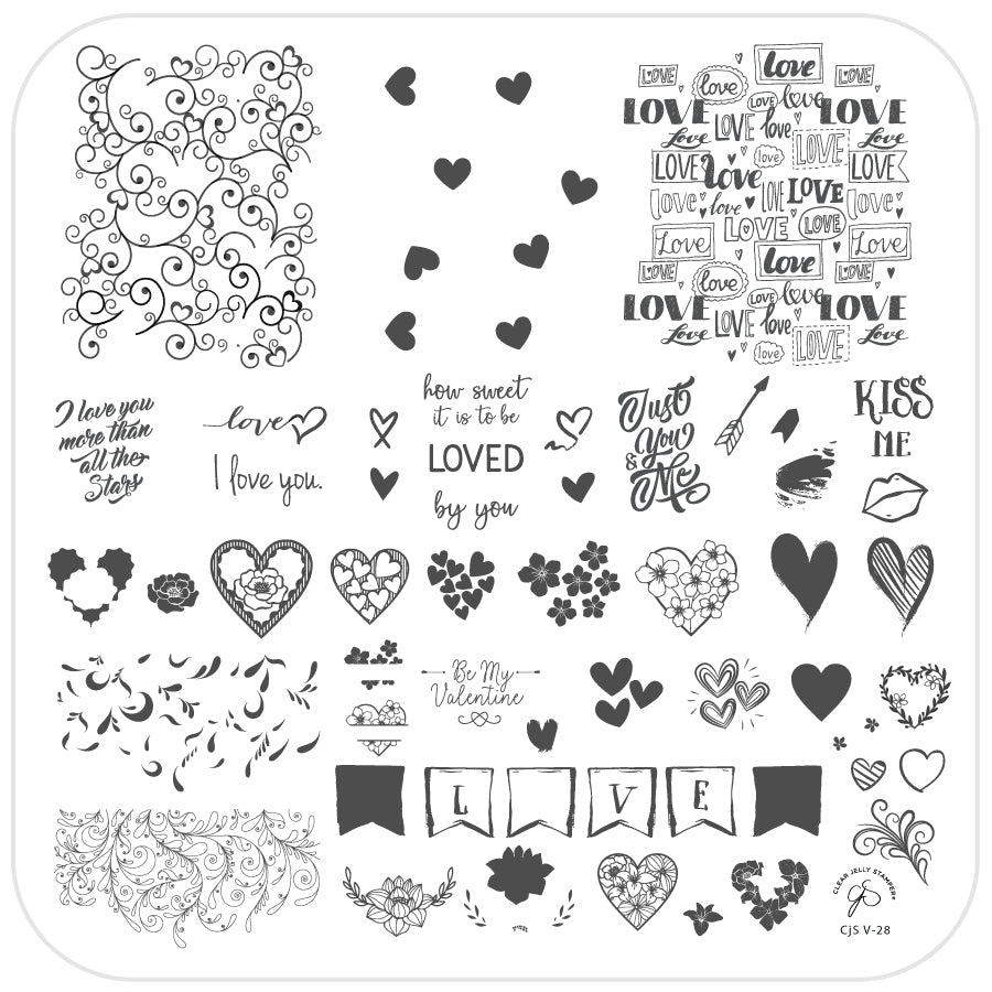 How Sweet it is to be Loved by You (CjSV-28) Steel Stamping Plate 8 x 8 Clear Jelly Stamper 