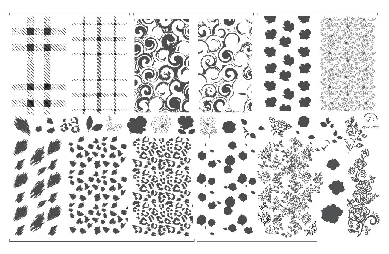 (CjS-XL-TWO) Steel Nail Art Stamping Plate