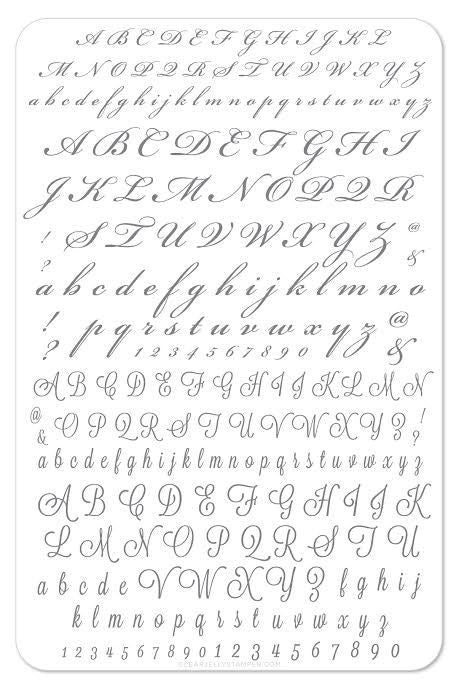 Alphabet Script (CjS-41) - Steel Nail Art Stamping Plate 14 x 9 Clear Jelly Stamper 