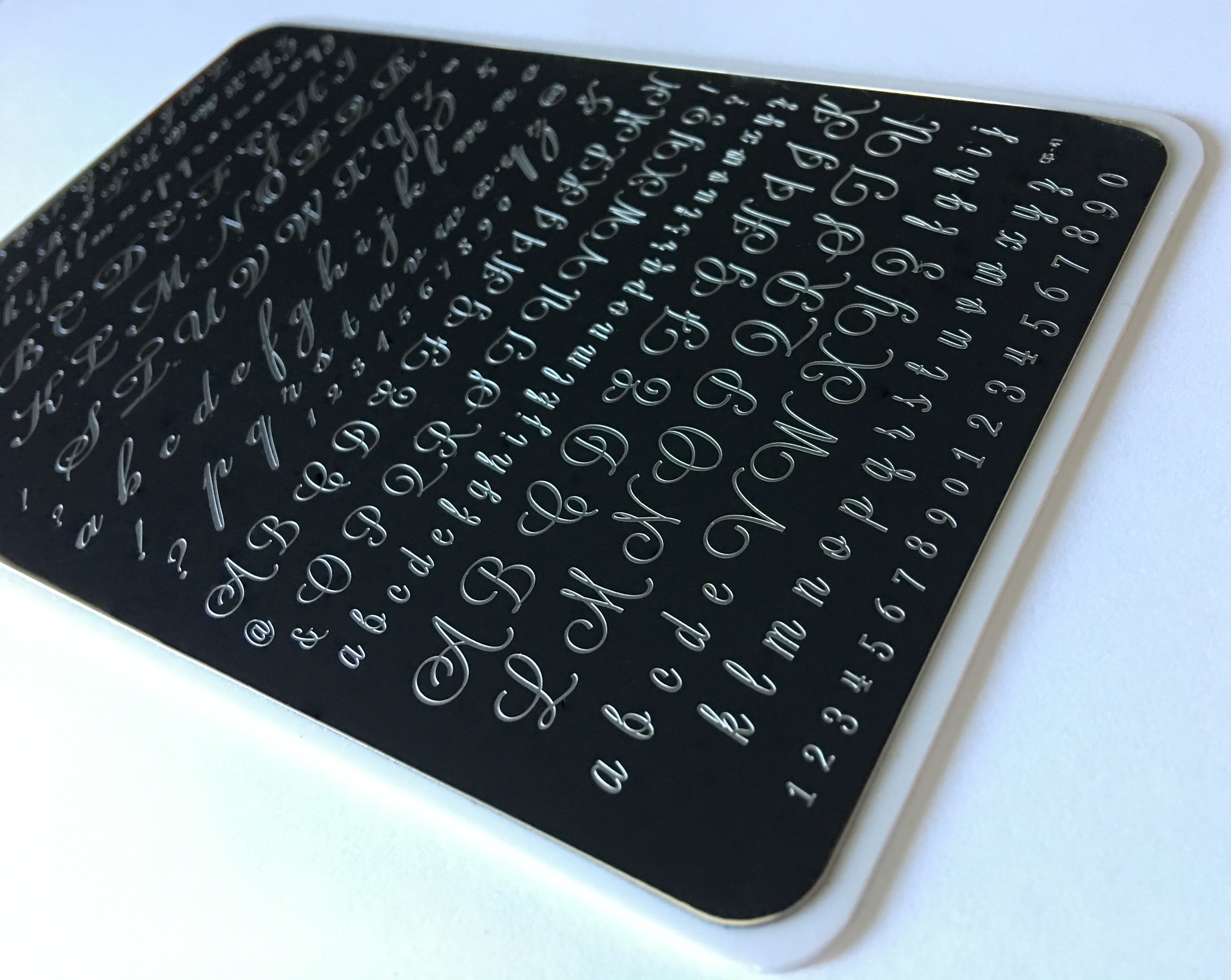 Alphabet Script (CjS-41) - Steel Nail Art Stamping Plate 14 x 9 Clear Jelly Stamper 