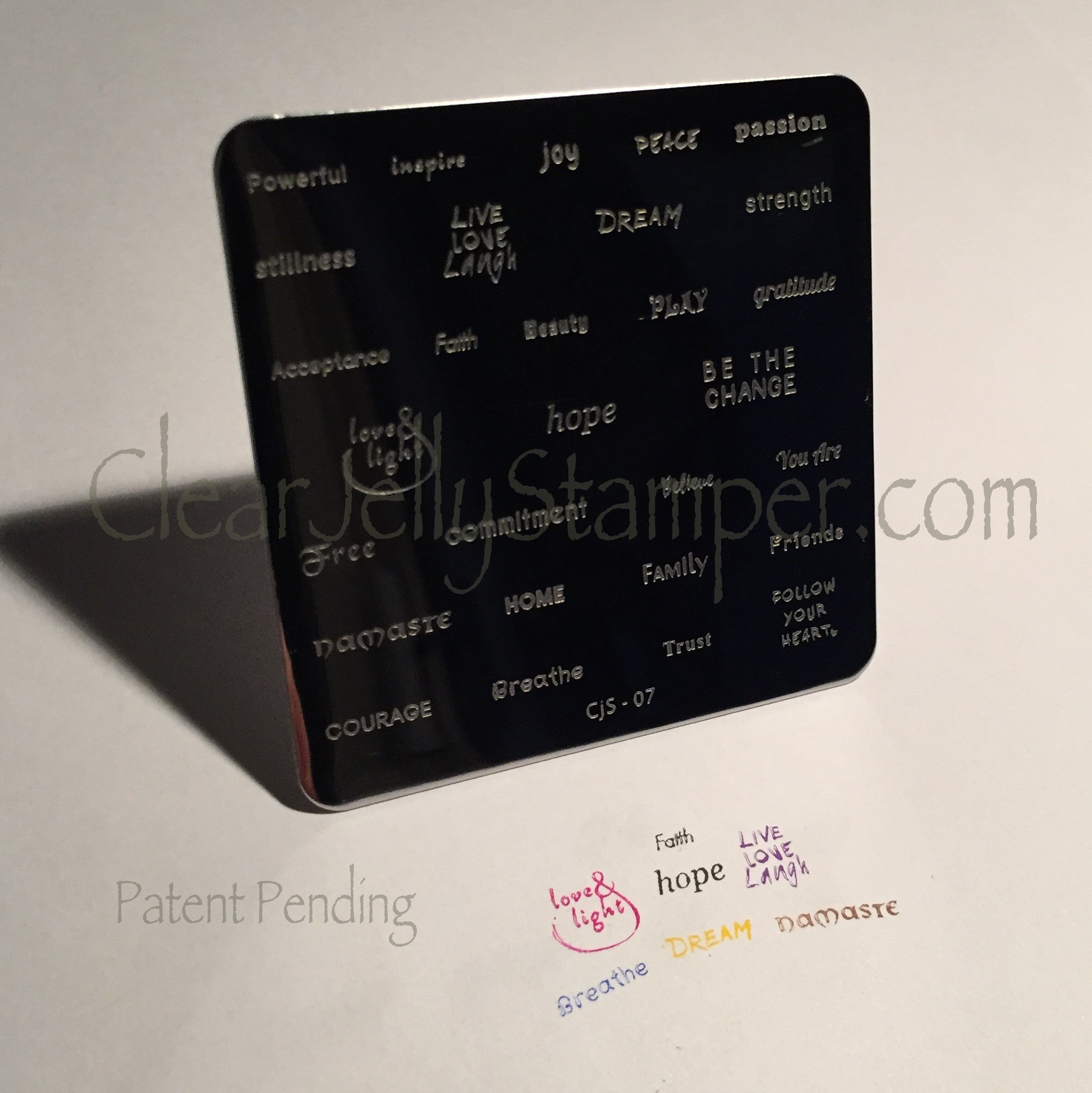 Feel the Love (CjS-07) - Steel Nail Art Stamping Plate 6x6 Clear Jelly Stamper 