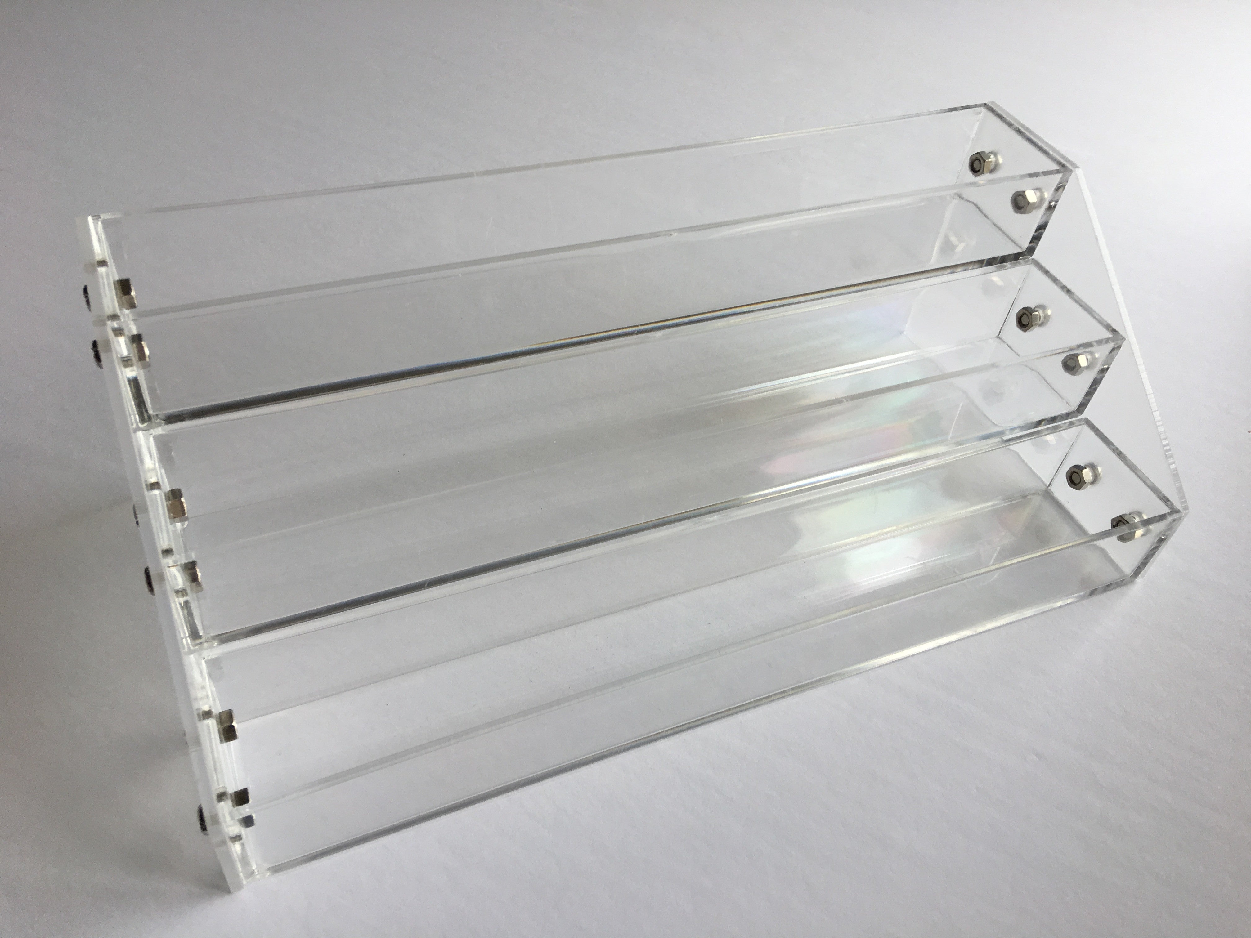 CjS Polish Rack - Table Top, Clear Acrylic (Polish not included) Storage Clear Jelly Stamper 3 tier - CjS - Small clear acrylic polish rack 