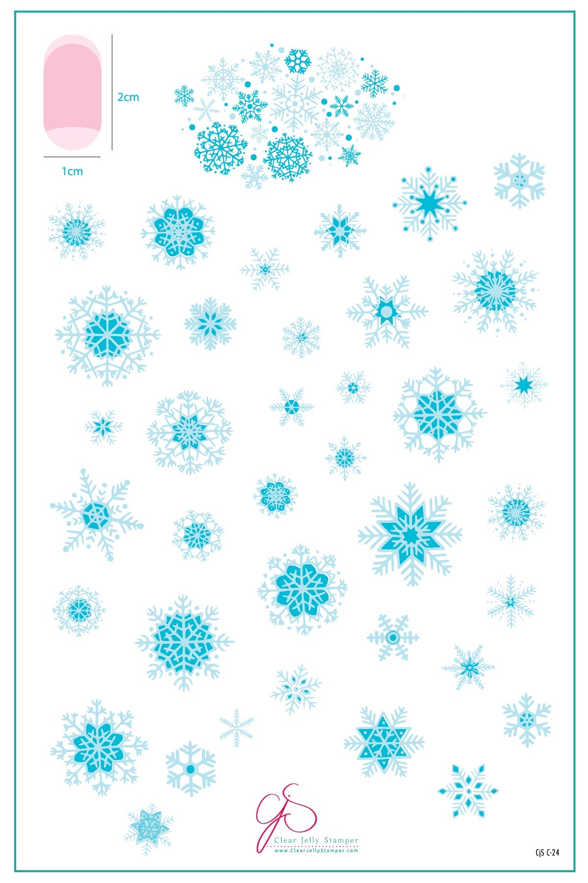 In the Frosty Air (CjS C-24) Steel Nail Art Stamping Plate 14 x 9 Clear Jelly Stamper 