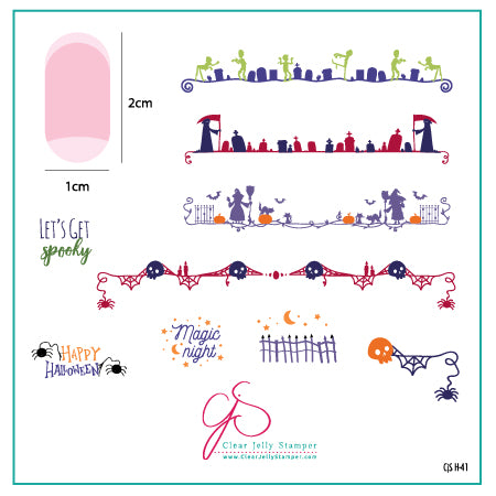 Let's Get Spooky! (CjSH-41) Steel Stamping Plate 6x6 Clear Jelly Stamper 