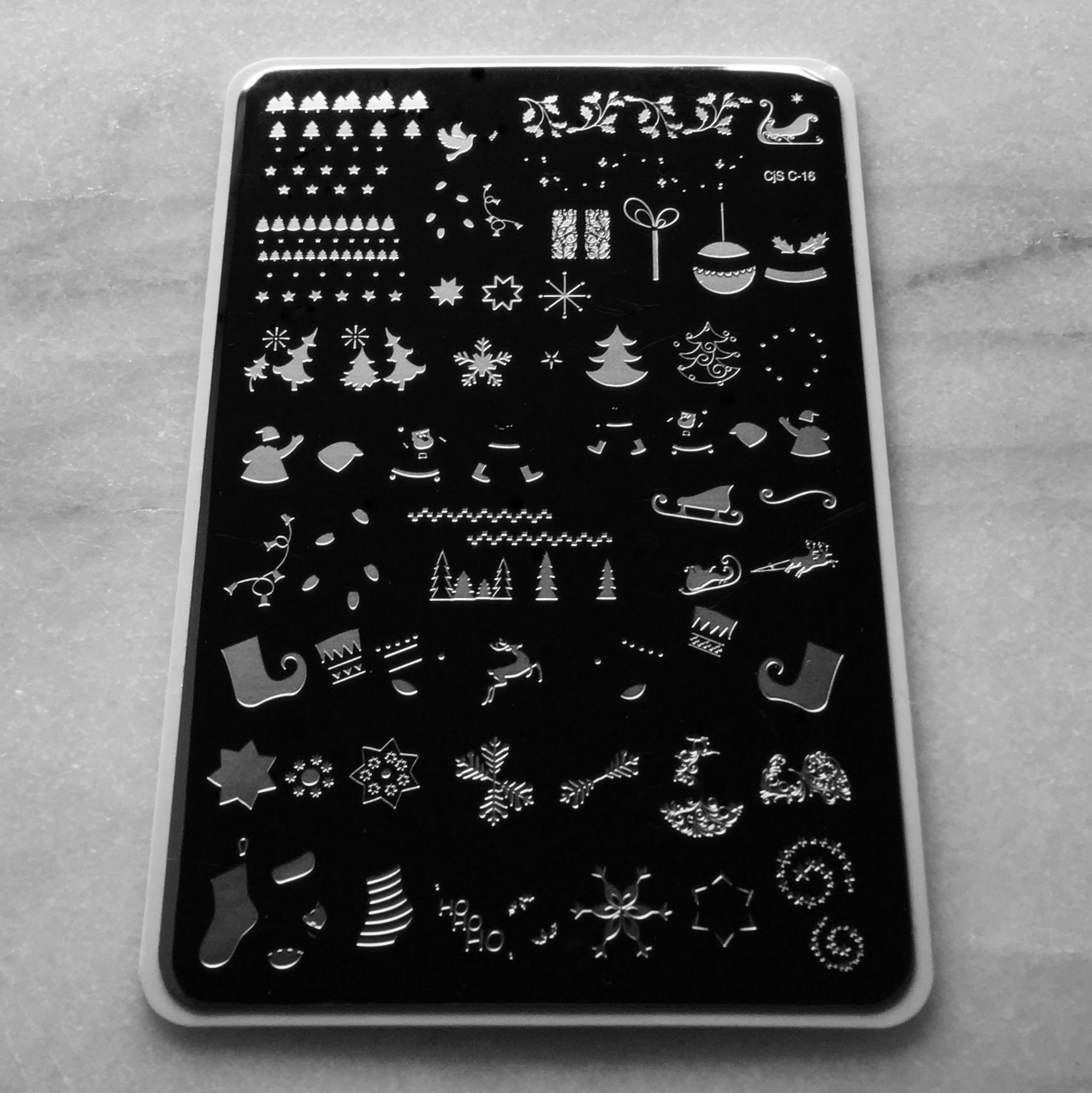 All the Trimmings (CjSC-16) - Steel Nail Art Stamping Plate 14 x 9 Clear Jelly Stamper 