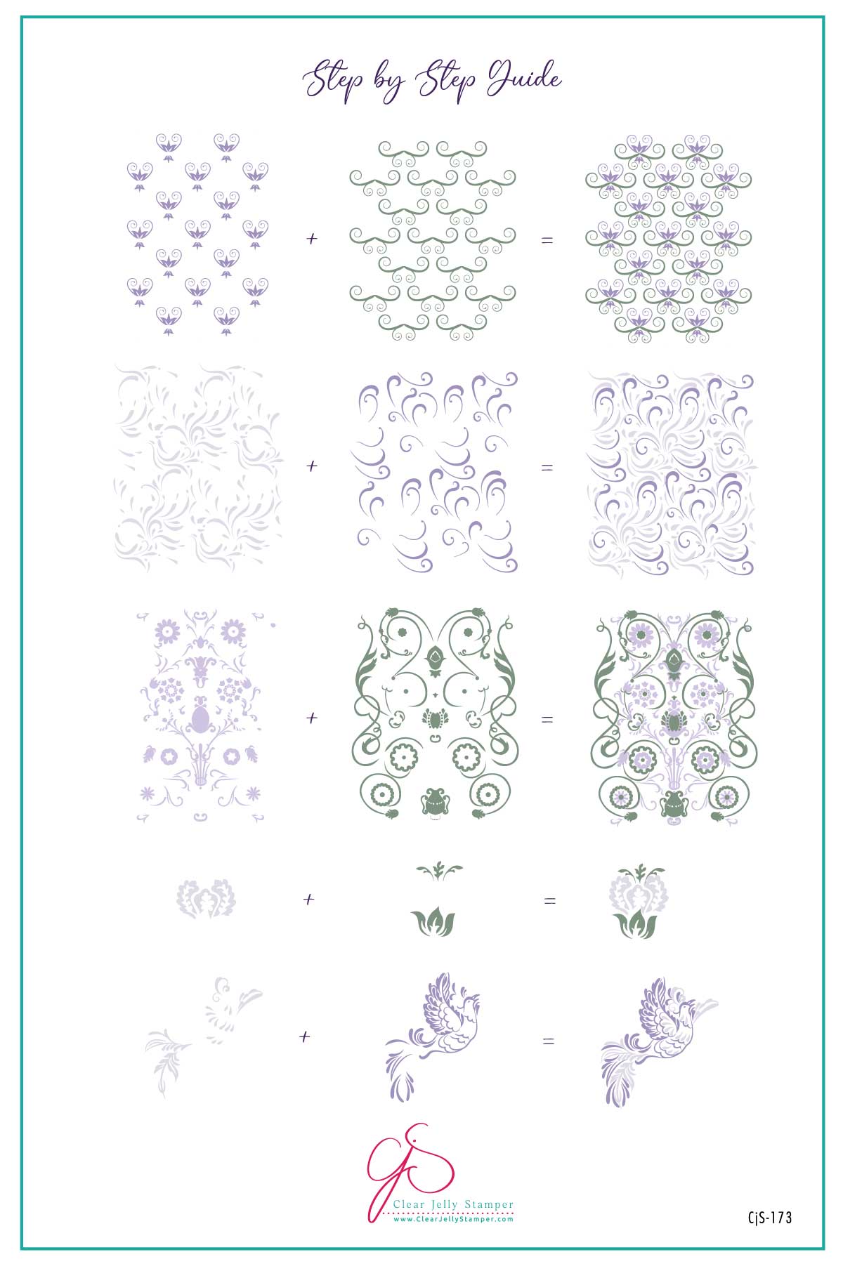 English Garden Swirls (CjS-173) Steel Layered Nail Art Stamping Plate