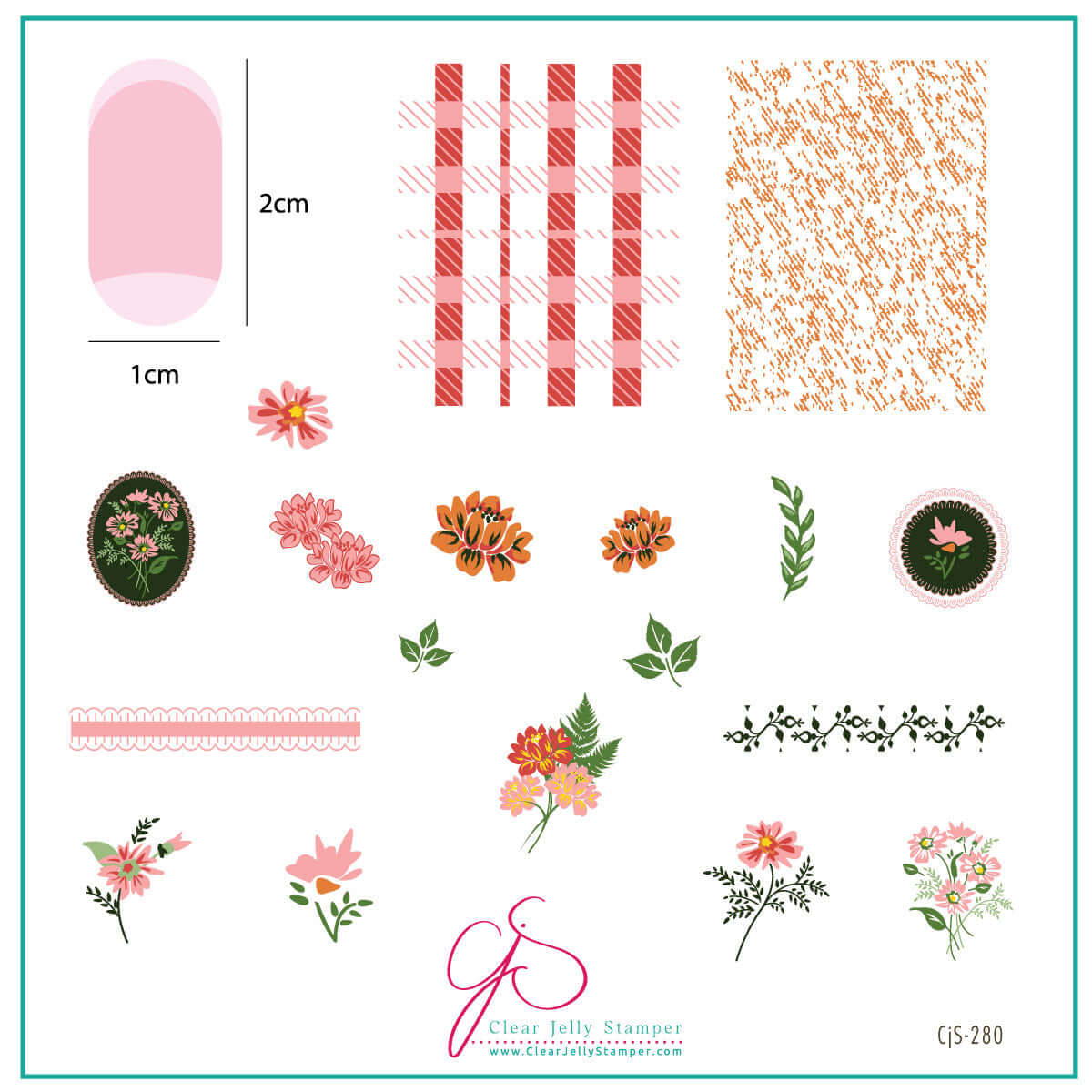 layered-nail-art-stamping-plate-inspo-card-with-colorful-designs-of-peonies-daisies-and-plaid-patterns