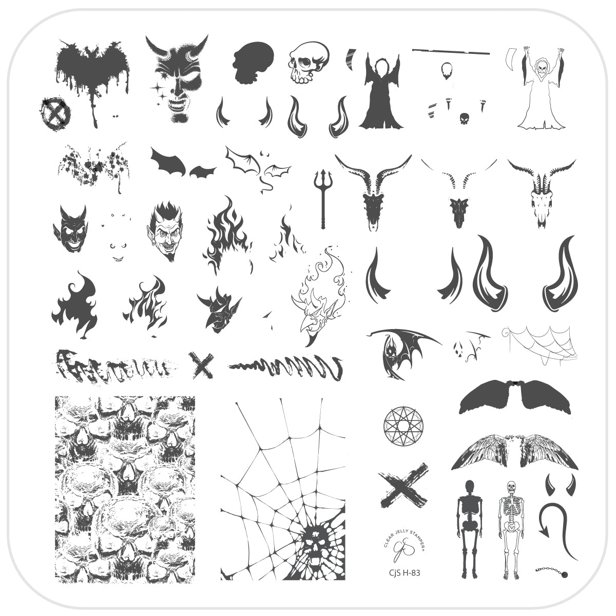 Lil Devil (CjSH-83) Steel Nail Art Stamping Plate