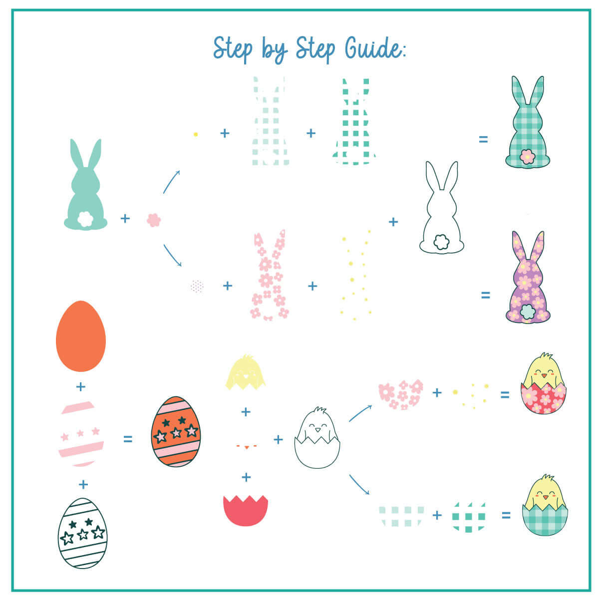 layered-nail-art-stamping-plate-how-to-card-with-colorful-designs-of-bunny-rabbits-and-easter-eggs