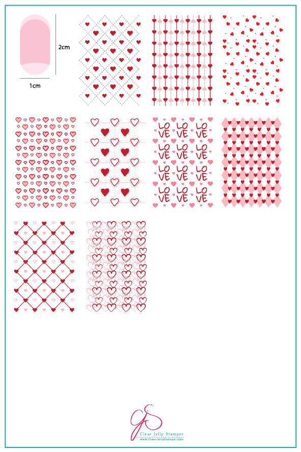 Wallpaper - LOVE! (CjSV-21) Steel Stamping Plate 14 x 9 Clear Jelly Stamper 