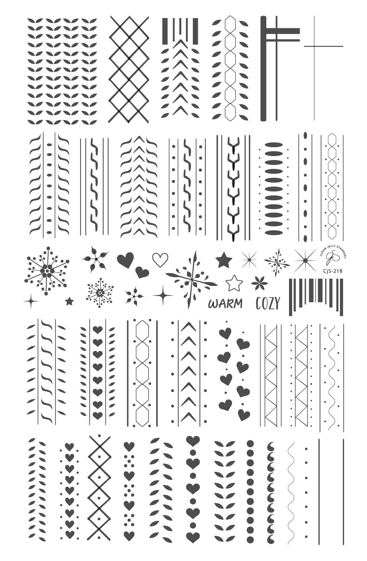 Sweater Textures (CjS-218) Steel Nail Art Layered Stamping Plate