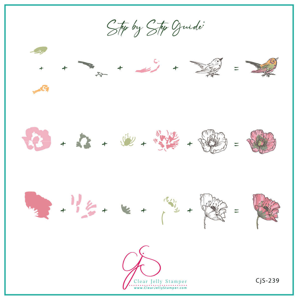 layered-nail-art-stamping-plate-how-to-card-with-colorful-dainty-designs-of-hummingbirds-and-flowers