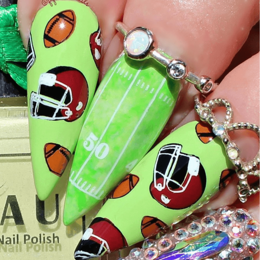 stunning-manciure-with-football-themed-nail-art-designs-footballs-helmets-and-field-markings