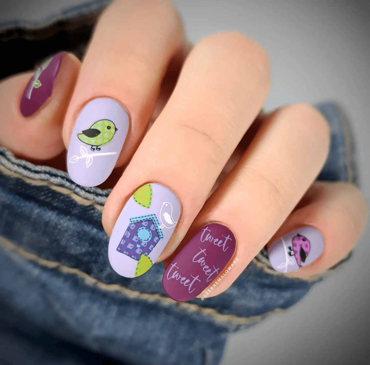 stunning-manicure-showing-nail-art-designs-of-birds-and-a-birdhouse