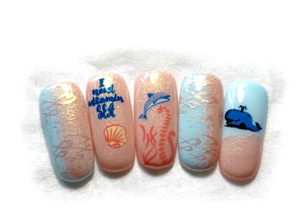 I Need Vitamin SEA (CjS-207) Steel Layered Nail Art Stamping Plate